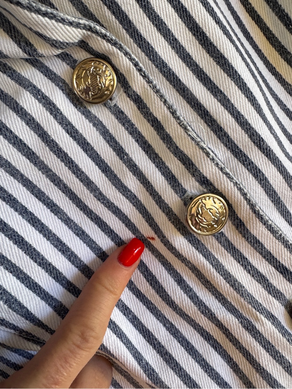 90s Vintage White and Blue Striped Denim Romper Sz Sm - Picture 4 of 10